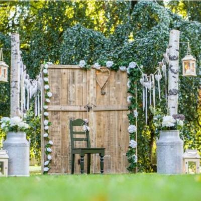 10353 decoration guirlande de rose artificielle blanche et verte
