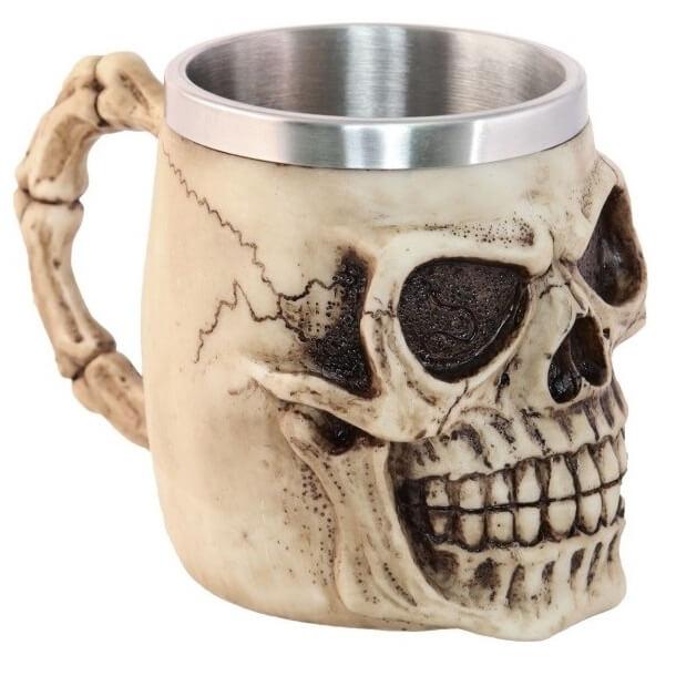 10575 decoration halloween mug resine crane tete de mort