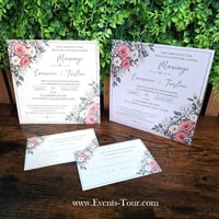 10578 magasin de faire part personnalisable mariage pas de calais fleur floral corail vert blanc