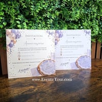 10579 boutique pas de calais faire part carte invitation personnalisable anniversaire parme lilas dore or