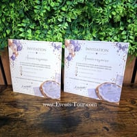 10579 magasin pas de calais carte invitation personnalisable anniversaire parme lilas dore or