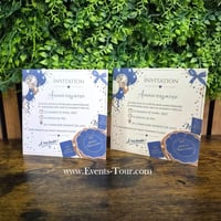10582 boutique pas de caalis carte invitation personnalisable anniversaire bleu azur et dore or
