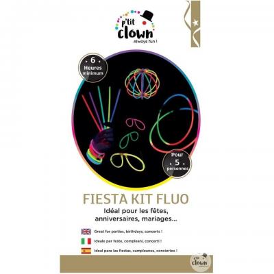 10704 kit articles de fete lumineux multicolores bracelets lunettes pailles fluorescents