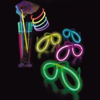 10704 kit articles de fete lumineux multicolores bracelets lunettes pailles fluorescents