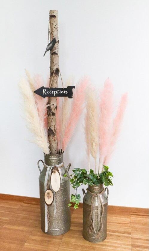 10842 3 tiges herbe de pampa rose 100 135cm en fleur sechee naturelle