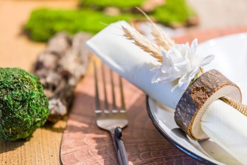 10917 decoration rond de serviette en bois nature champetre