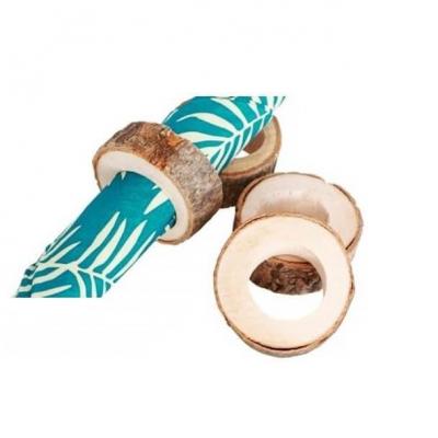 10917 decoration rond de serviette en bois nature champetre