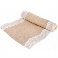 10979 chemin de table dentelle blanche et jute