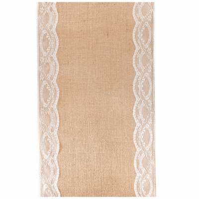 10979 chemin de table dentelle blanche et jute