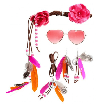 11092 kit accessoire de deguisement hippie