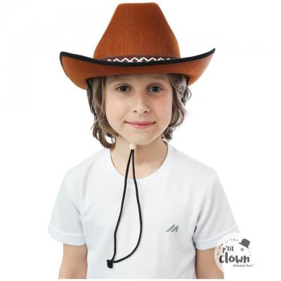 11235 accessoire deguisement enfant chapeau de cowboy marron