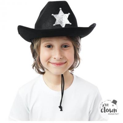 11236 accessoire deguisement enfant chapeau sherif noir