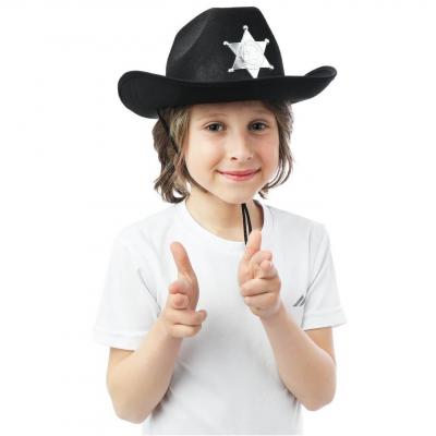 11236 accessoire deguisement enfant chapeau sherif noir