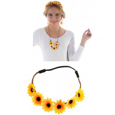 11328 accessoire de deguisement hippie bandeau tournesol