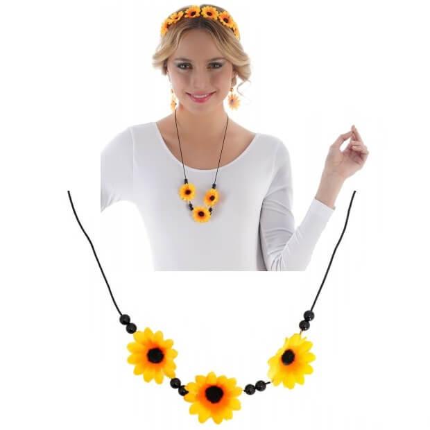 11330 accessoire de deguisement collier tournesol hippie