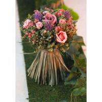 11605 decoration bouquet champetre fleur roses avec feuillages