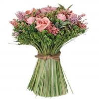 11605 decoration bouquet champetre roses avec feuillages