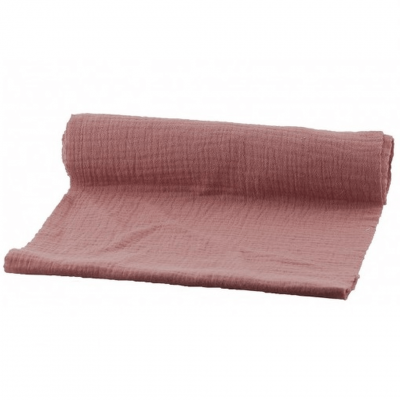 1 Chemin de table en tissu coton gaufré vieux rose 26cm x 3m REF/11775