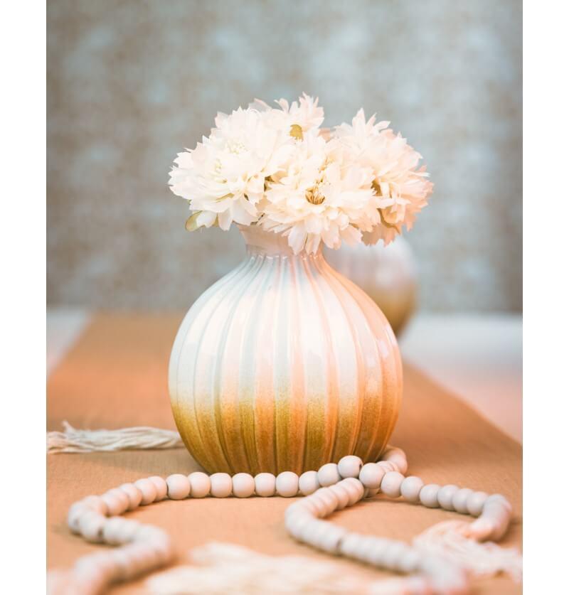 11897 decoration vase boule ceramique nature champetre boheme