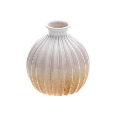 11897 vase boule blanc ceramique decoration nature champetre
