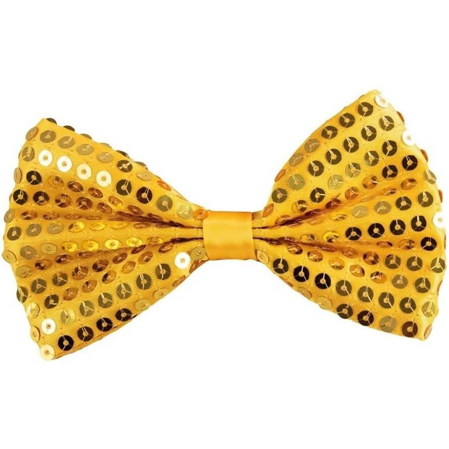 11912 accessoire deguisement noeud papillon dore or avec sequins