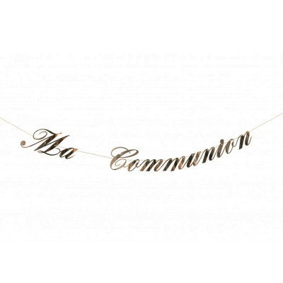 1 Guirlande lettre Ma Communion en doré or métallisé de 2 mètres REF/12013