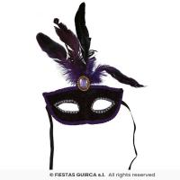 12060 accessoire de deguisement loup noir adulte avec plumes violet