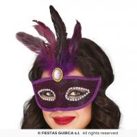 12060 accessoire de deguisement loup noir adulte avec plumes violettes