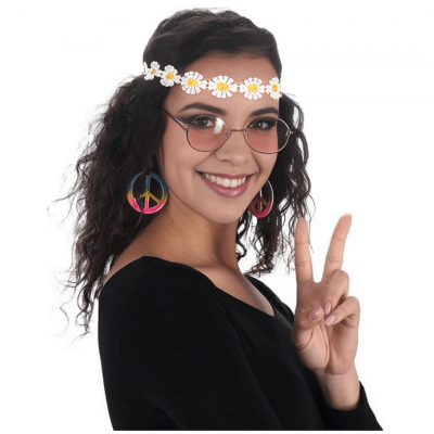 1 Kit de 3 accessoires Hippie pour déguisement de fête adulte REF/12086