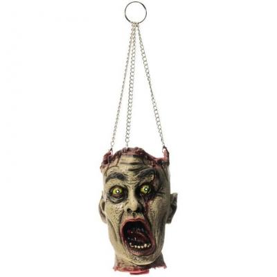 1 Tête de Zombie à suspendre en latex 18 x 17 x 26cm REF/12132 Décoration fête d'Halloween