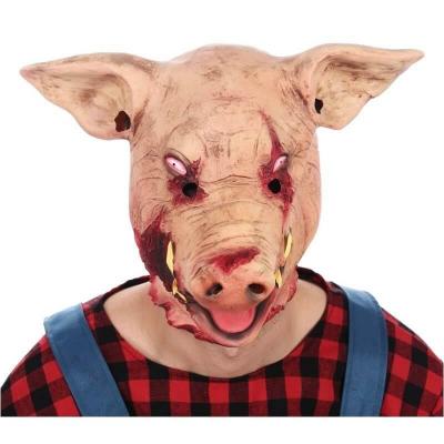 Masque adulte Halloween intégral tête de cochon sanglant 