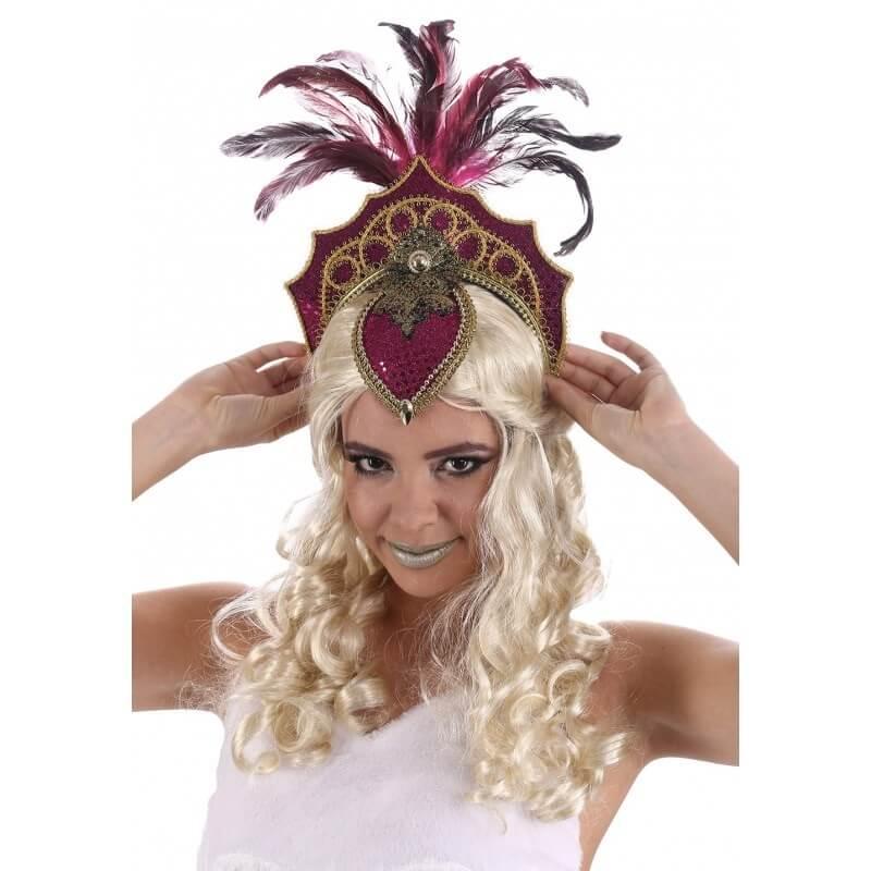 12179 accessoire de deguisement coiffe carnaval de bahia fuchsia