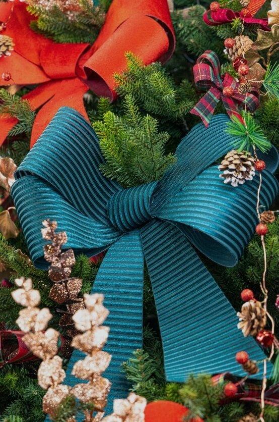 12305 noeud decoratif velours cotele vert sapin