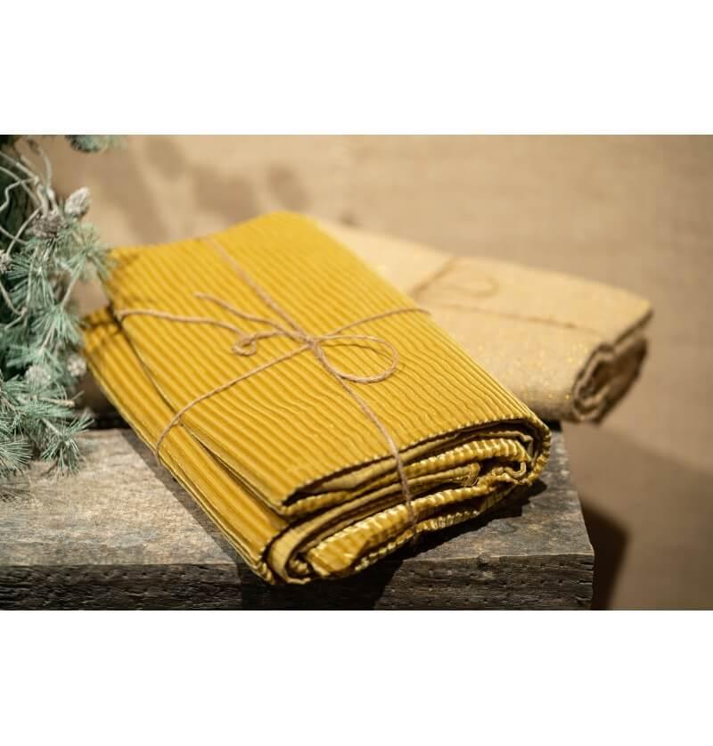 12320 decoration nappe pliee velours cotele luisant dore or