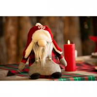 12365 gnome trapeur en lewis casquette rouge grise decoration noel