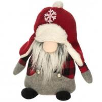 12365 gnome trapeur lewis casquette rouge grise decoration noel