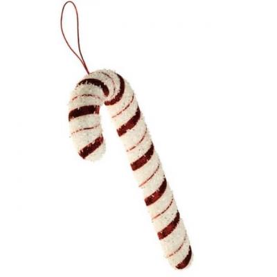 12462 decoration de noel baton candy cane rouge blanc etincelant
