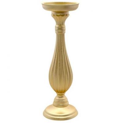 12596 decoration porte bougie dore or bois