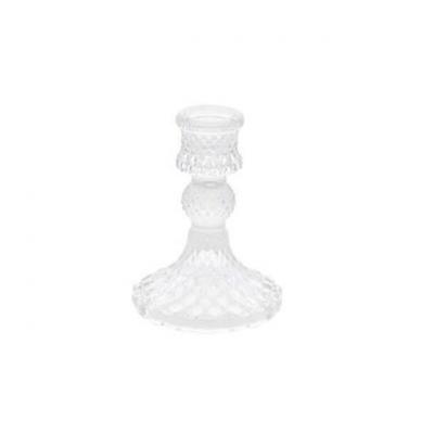 12608 bougeoir transparent en verre pour bougie flambeau