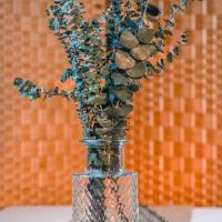 12671 decoration de table vase en verre transparent