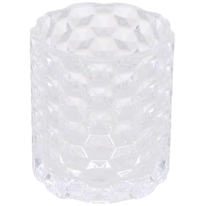 12672 porte bougie en verre transparent