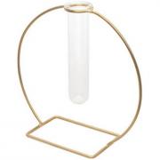 1 Centre de table Soliflore doré or métallique avec support verre éprouvette (22cm) REF/12685