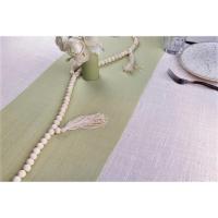 12686 chemin de table coton lave en vert olive sauge