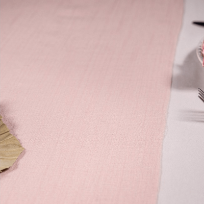 12686 chemin de table coton lave rose poudre