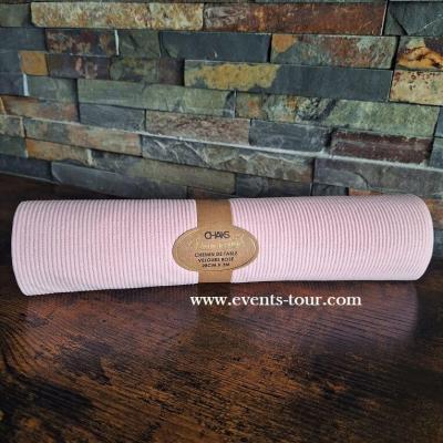 12718 decoration chemin de table velour rose poudre