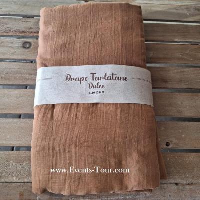 1 Drapé Tarlatane Dulce/Caramel 120 cm x 6 m pour décoration de table en nappe tissu ou arche REF/12722