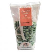 128013 dragee coeur vert eucalyptus au chocolat noir 250 grs confiserie adam