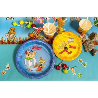 12802 assiette ronde anniversaire 23 cm carton asterix obelix