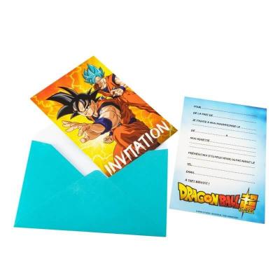 Carte invitation anniversaire manga dragon ball super