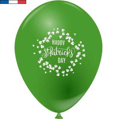 10 Ballons verts en latex pour fête de la St Patrick REF/12811 Fabrication française